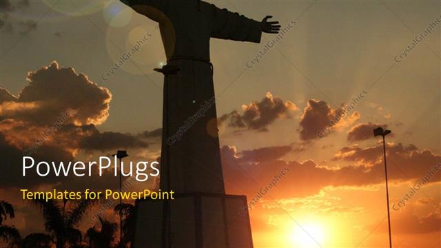  Presentation with sky - Beautiful sunset in cloudy sky with silhouette of Jesus depicting resurrection?