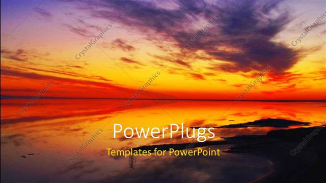  Presentation with sahara - A beautiful sunset and an ocean with a lot of clouds