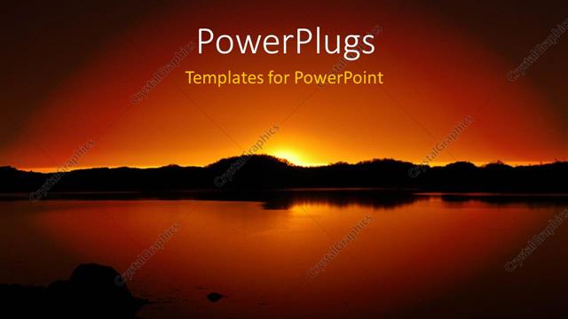  Presentation with norway - Beautiful sunset over Island with reflection in water