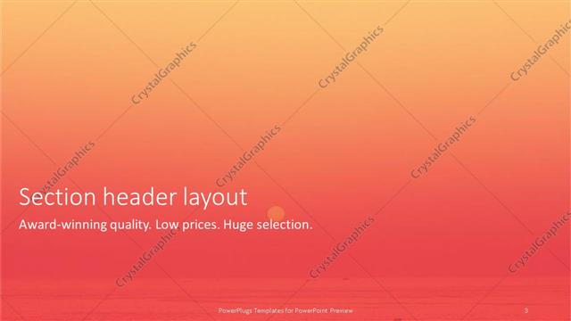 Section Header presentation slide layout