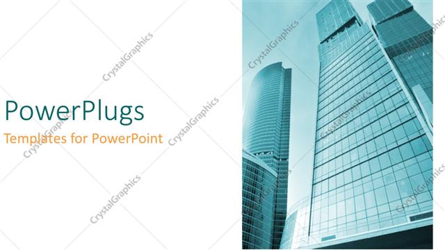  Presentation with buildings - Beautiful view of modern reflective office buildings on white background