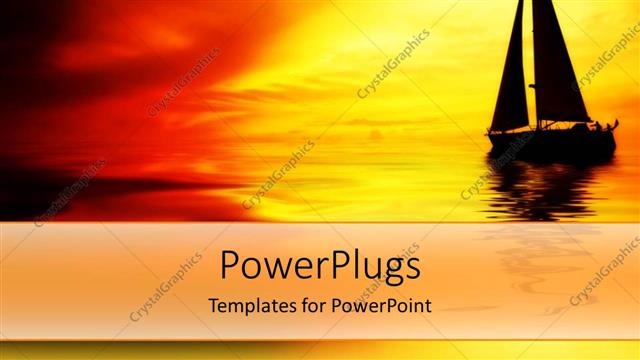  Presentation with sailboat - Beautiful view of Sailboat on sea in beautiful sunset