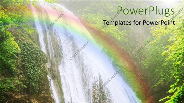  Presentation with mountain - Beautiful view of waterfall from Crimea mountain stream