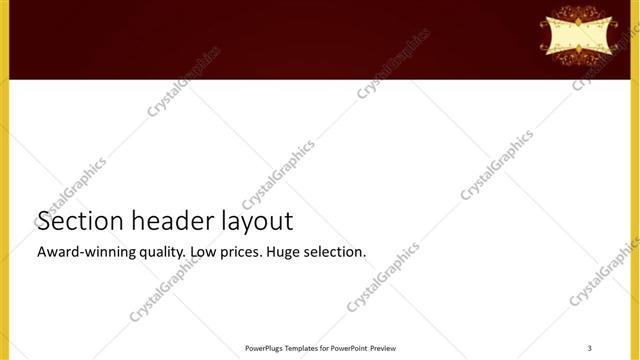 Section Header presentation slide layout