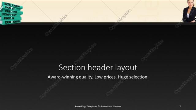 Section Header presentation slide layout