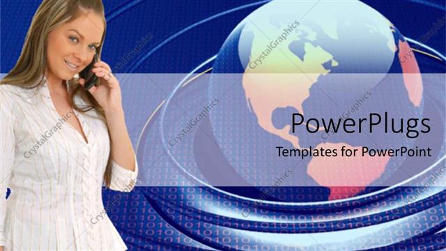  Presentation with telecommunication - Beautiful young lady communicating with her cell phone