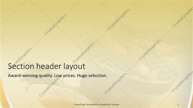Section Header presentation slide layout
