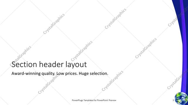 Section Header presentation slide layout