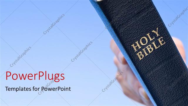  Presentation with bible - The bible with bluish background and place for text