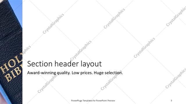 Section Header presentation slide layout
