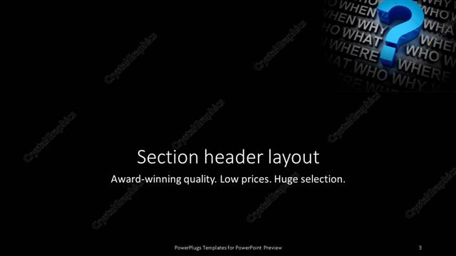 Section Header presentation slide layout