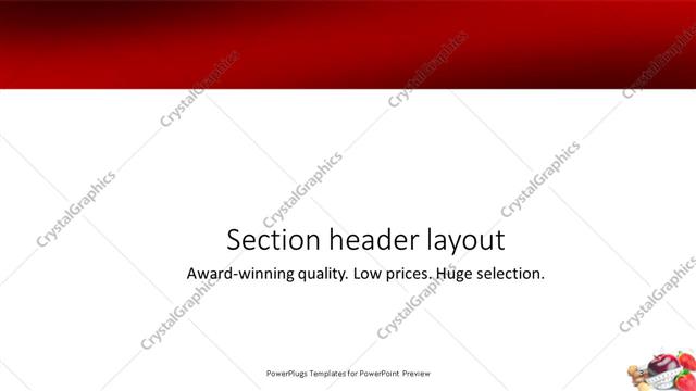 Section Header presentation slide layout
