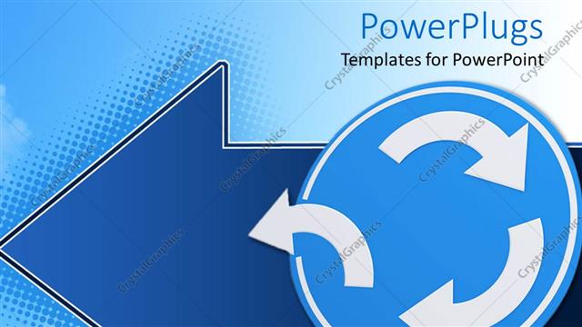  Presentation with choice - Big blue colored sign board with a recycle sign