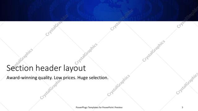 Section Header presentation slide layout