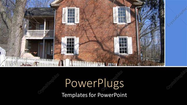  Presentation with windows - A big brown house with white windows and a tree