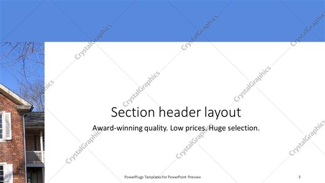 Section Header presentation slide layout