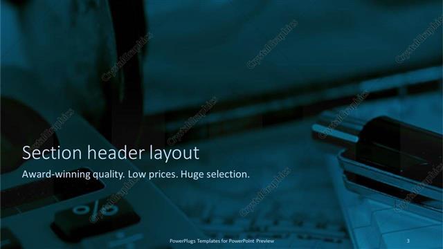 Section Header presentation slide layout