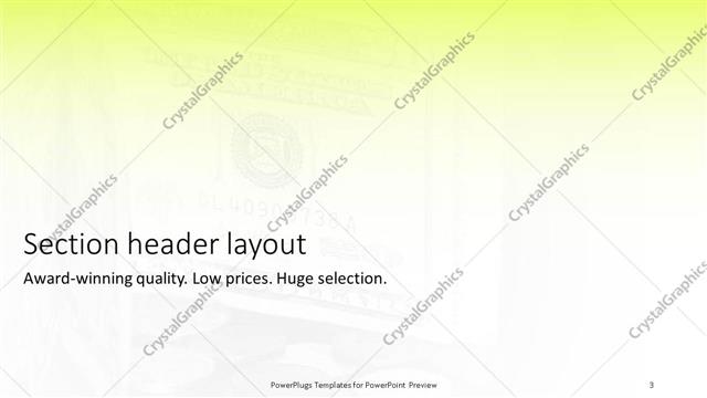 Section Header presentation slide layout
