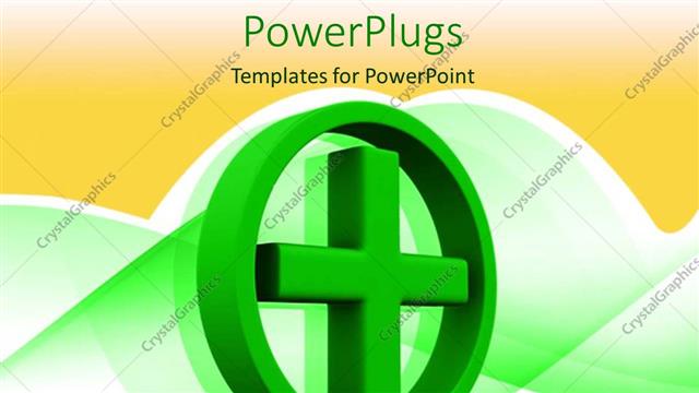  Presentation with medical cross - A big green cross in a circle on a wavy background