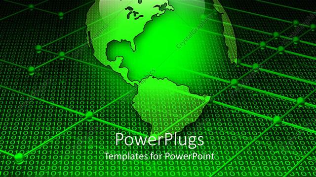  Presentation with earth network - Big green earth glob with an array of green lights