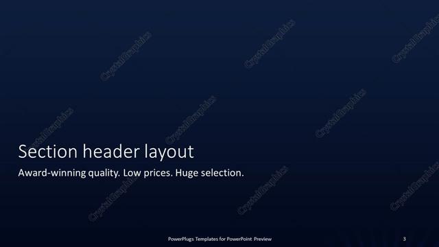 Section Header presentation slide layout