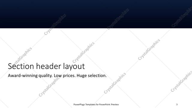 Section Header presentation slide layout