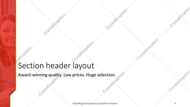 Section Header presentation slide layout