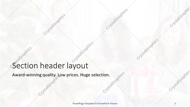 Section Header presentation slide layout