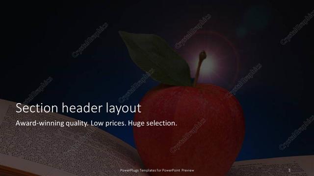 Section Header presentation slide layout