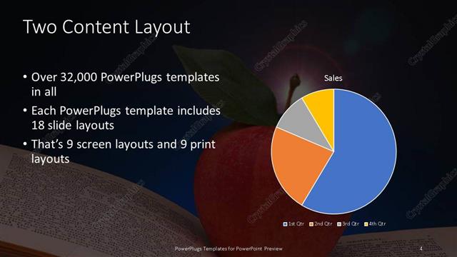 Two Content presentation slide layout