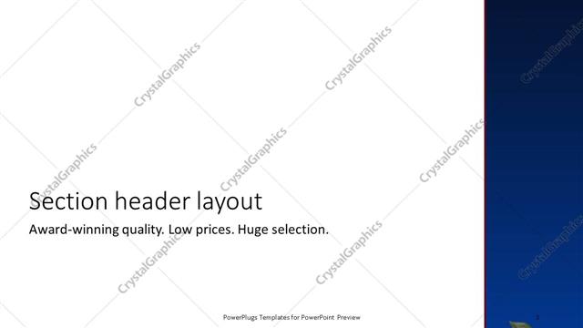 Section Header presentation slide layout