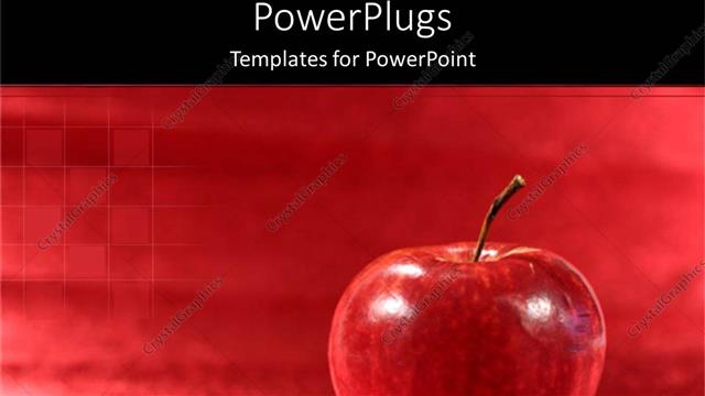  Presentation with food red - A big red apple on a red plain background