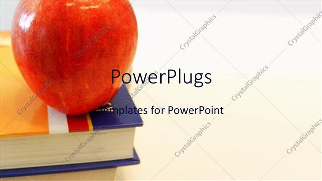  Presentation with education red - Big red apple on a text book on a white background