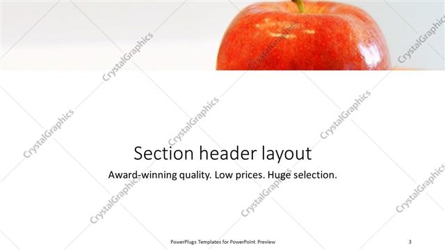 Section Header presentation slide layout