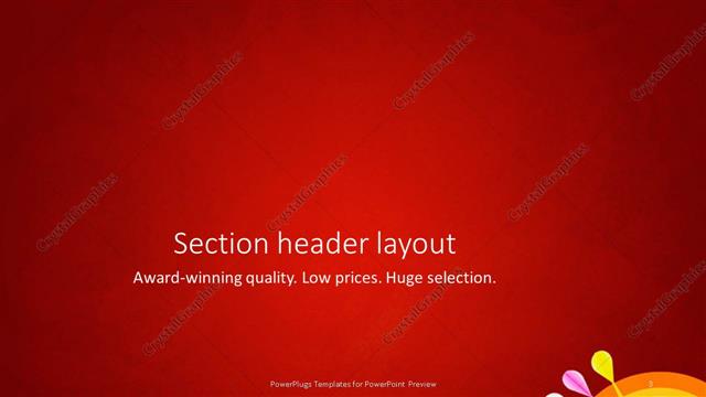 Section Header presentation slide layout