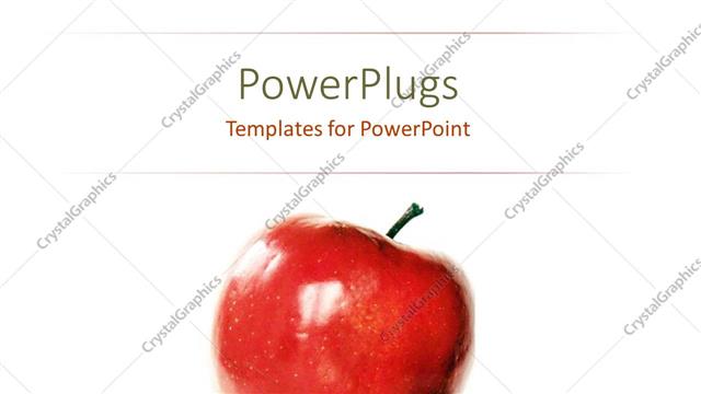  Presentation with food red - A big red colored apple on a white background