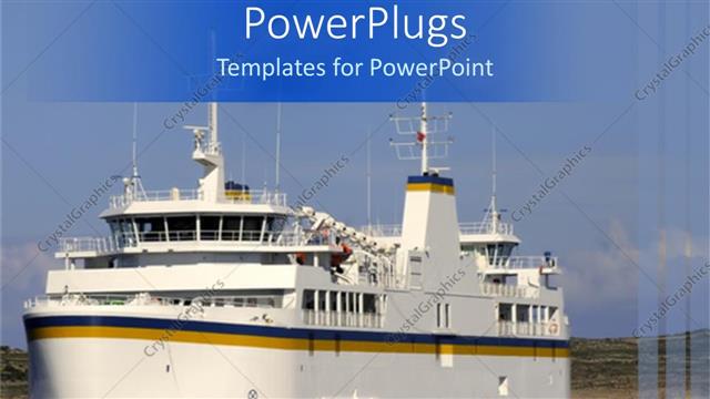  Presentation with transportation - A big ship in the sea with clouds in the background