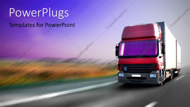  Presentation with night - A big truck moving fast on a tarred roading