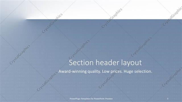Section Header presentation slide layout
