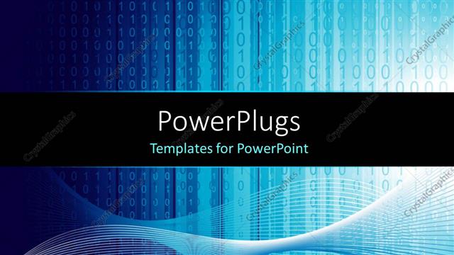  Presentation with binary blue - Binary digits on blue background behind curved white lines