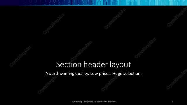 Section Header presentation slide layout