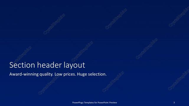 Section Header presentation slide layout