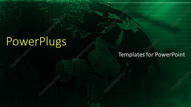  Presentation with green earth - Binary digits written over green background and earth globe