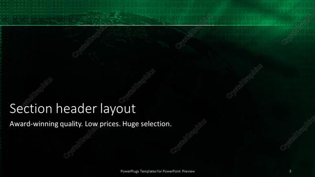 Section Header presentation slide layout