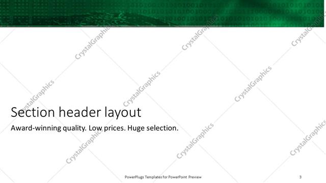 Section Header presentation slide layout