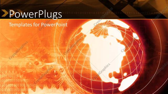  Presentation with numbers - Binary numbers with cogwheel in background with earth globe