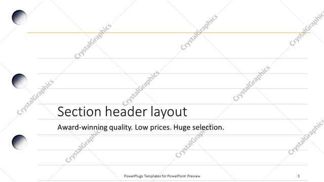 Section Header presentation slide layout