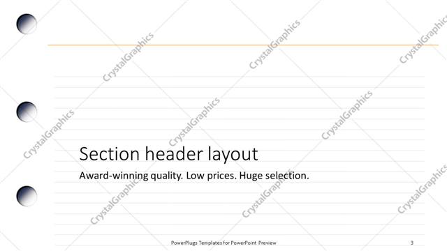 Section Header presentation slide layout
