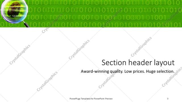Section Header presentation slide layout