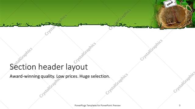 Section Header presentation slide layout